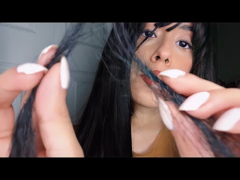 ASMR Playing with your Baby Hairs, Brushing, Hair Tickles, Semi Gum Chewing
