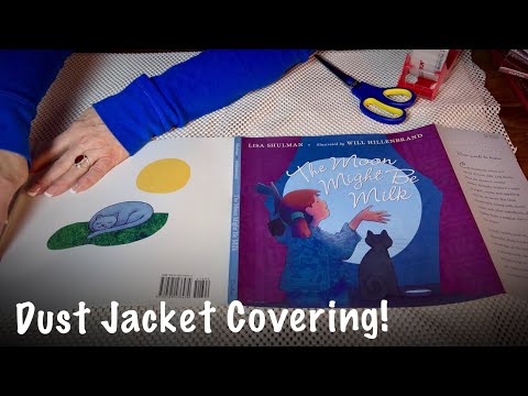 Library Style Book Covering! (Soft Spoken version) Dust Jacket Crinkles & page turning~ASMR