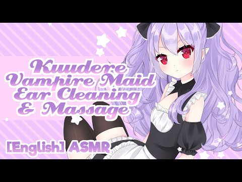 [ASMR] 🦇 Kuudere Vampire Maid Ear Cleaning & Massage 💜 [Personal Attention]