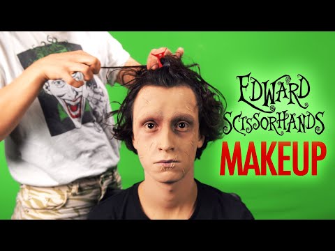 ASMR Edward Scissorhands Makeup 🎃