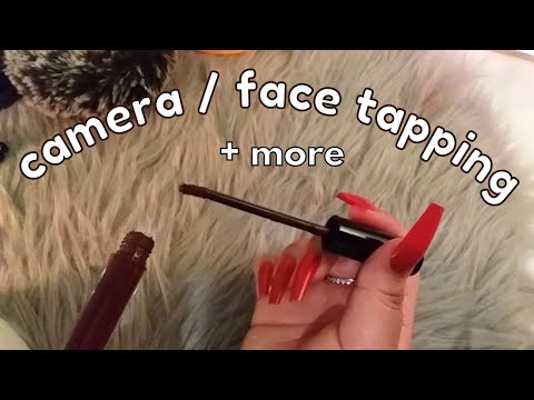 ASMR Lo-Fi Face / Camera Tapping, Scratching, Face Tracing, Face Brushing Lipgloss - Whispering