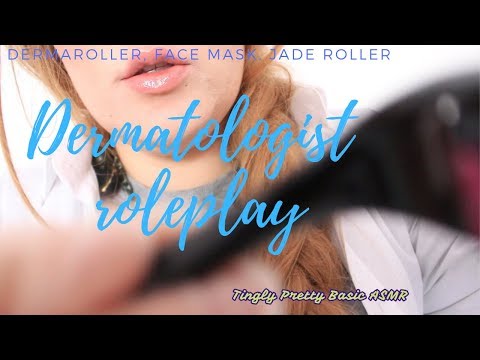 #asmr #rpv Dermatologist relaxing face exam: Dermaroller and Jade roller 💜Tingly Pretty Basic