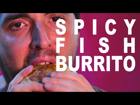ASMR Eating Spicy Fish Burrito / Chimichanga 먹방