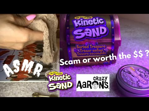 ASMR mini shopping haul | kinetic sand buried treasure & crazy Arron’s thinking putty review