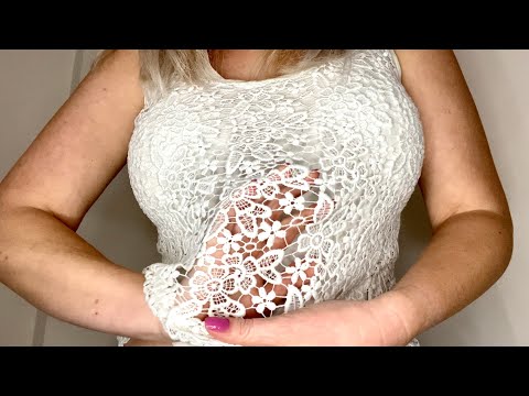 ASMR scratching white lace shirt - fabric sounds ( no talking)