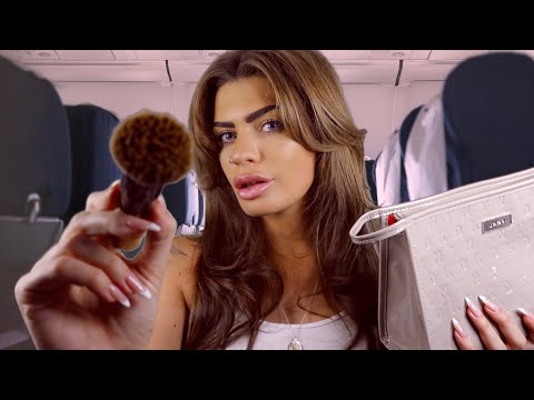 ASMR ✈️  The Lady on the Airplane Does Your Makeup (personal attention roleplay)