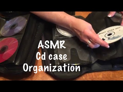 Organizing CD's (No talking) plastic crinkles~page turning ASMR