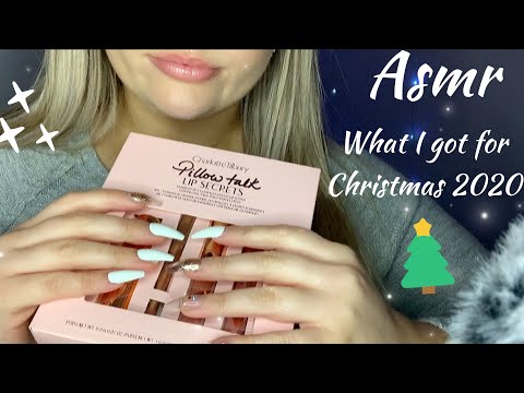 ASMR | Showing you what I got for Christmas 🎄🎁✨(tapping, scratching, crinkles, lip gloss sounds)