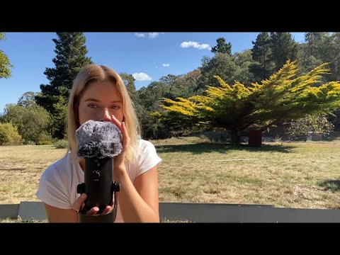 ASMR Outside in Nature (whispers / inaudible / mouth sounds) blue yeti