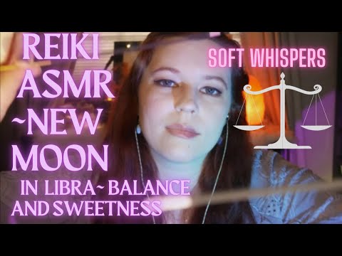 Reiki ASMR| Libra New Moon~ Balance~ Focus and sweetness| Tarot messages, Rose water, crystals