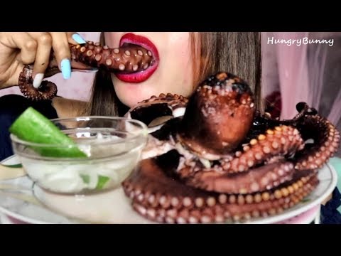 ASMR Whole Giant Octopus Eating Sounds