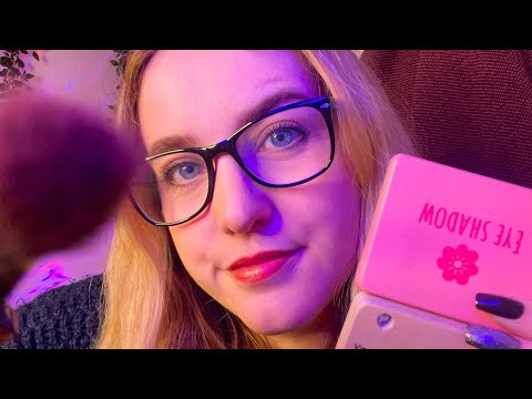 ASMR | Doing your makeup but I keep making mistakes 🙃 [wooden props & up close attention]