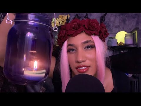 ASMR | Fire Fairy Tries to Make You A Potion | fire sounds + soft brushing + liquid sounds