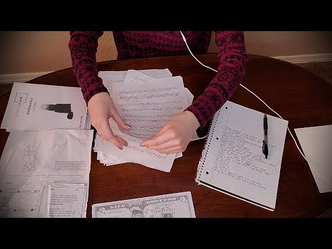 ASMR | Sorting Paper & Writing | No Talking
