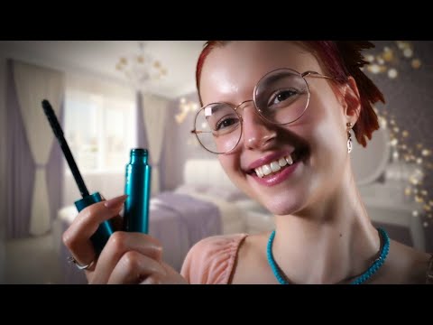 ASMR | ROLEPLAY Doing your MAKE UP Fast and Aggressive, Whispering and FACE touching