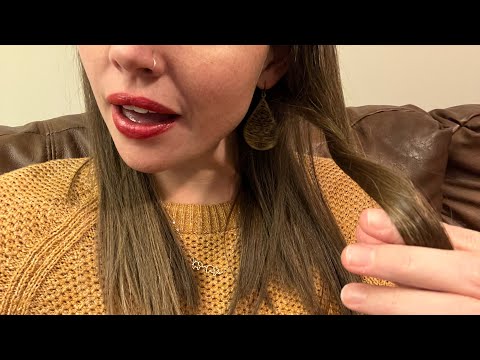 ASMR - Whisper Ramble with Hair Play- Gum Chewing