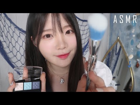 ASMR(Eng) Doing your Make up Sound (Summer Blue Make up)
