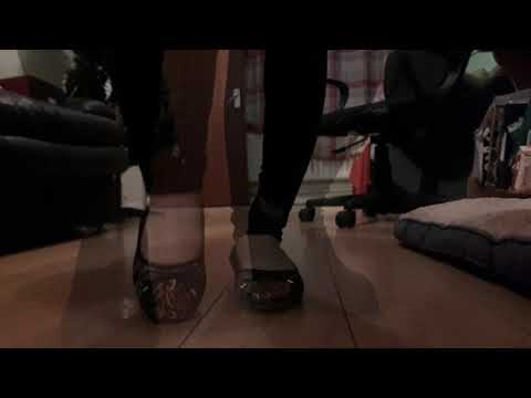 ASMR ~ Trying On Shoes ☆ Walking Sounds on Wooden Laminate flooring ☆