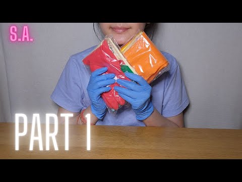 Asmr | Unpacking Rubber Gloves & Playing with them (NO TALKING) #1