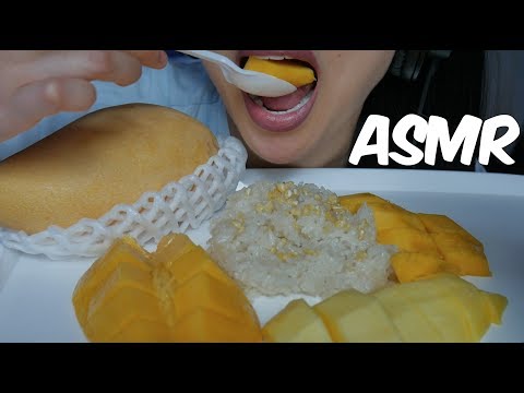ASMR Mango & Sticky Rice ข้าวเหนียวมะม่วง (Thai Dessert EATING SOUNDS) | SAS-ASMR