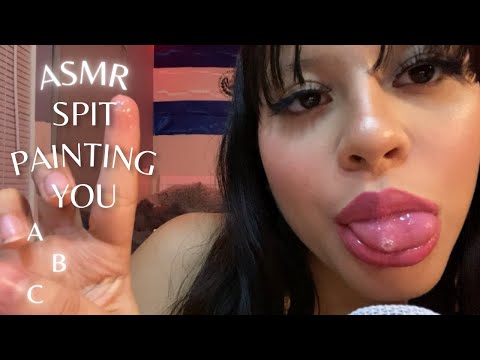 ASMR SPIT PAINTING THE ABC (juicy, lot of spit) | Nini ASMR