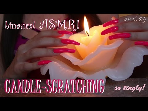 🎧 ASMR 🔊 CANDLE-SCRATCHING (&soft wax) 🎍 with myLongNaturalNails ↬ binaural real sound ↫ so tingly ❀