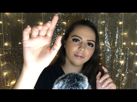 ASMR Hand Movements (close whispers + mouth sounds)
