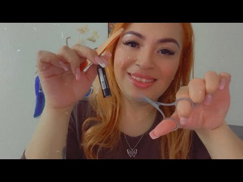 ASMR Roleplay| Big sister does your eyebrows- camera sounds & personal attention 😴