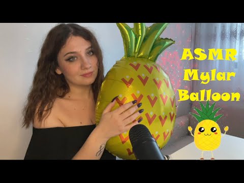 ASMR Playing With Inflatable Balloon 🎈 Giant Pineapple🍍 Kissing, Spit Painting Asmr