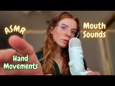 ASMR | Wet & Dry Mouth Sounds + Hand Movements (pay attention, visualizations) *tingly*