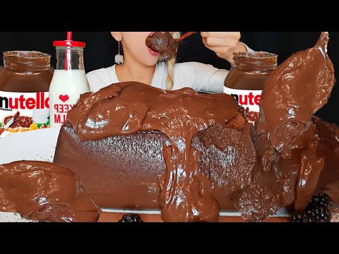 DARK CHOCOLATE PUDDING & NUTELLA 🍫| 초코푸딩 먹방  MUKBANG ASMR