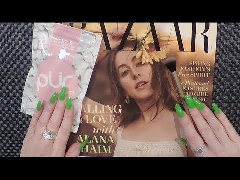 ASMR Gum Chewing Magazine Flip Through | Tingly Whisper, Page Turning | Harper's Bazaar, Alana Haim