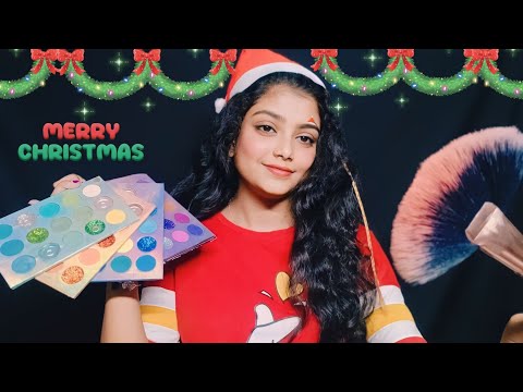 ASMR | Bestie Does Your Christmas Party Makeup 🎄