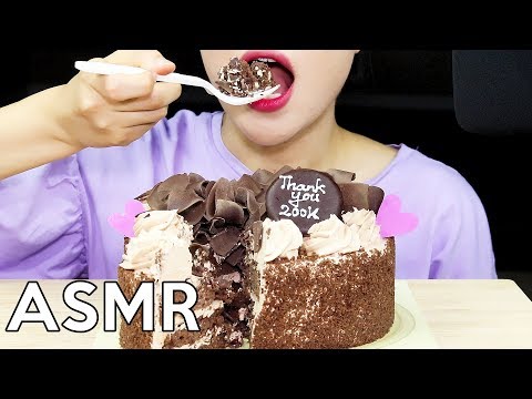 ASMR Chocolate Cream Cake 초콜릿 크림케이크 리얼사운드 먹방 *Thank You 200K*  구독자이십만명감사합니다♡