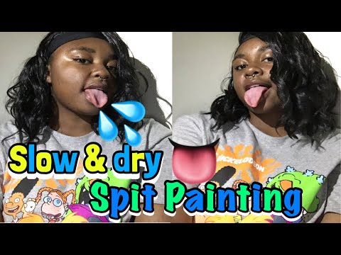 ASMR Slow & Dry Spit Painting 👅💦 (for people who love Slow Mouth Sounds 👄)