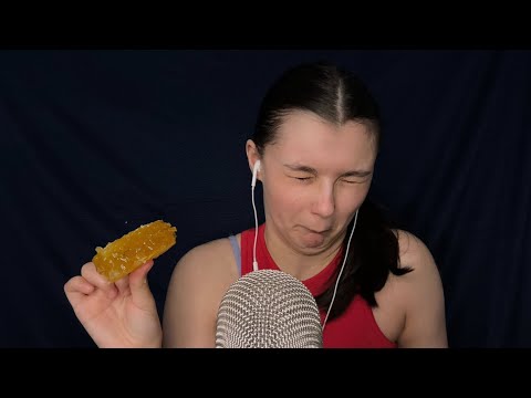 ASMR Eating Raw Honeycomb (not relaxing)
