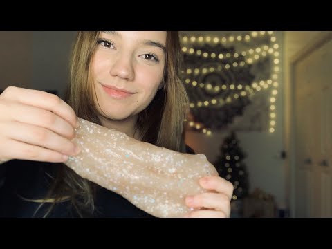 ASMR || Slime triggers || Beads in slime with crunching and squishy sounds ||