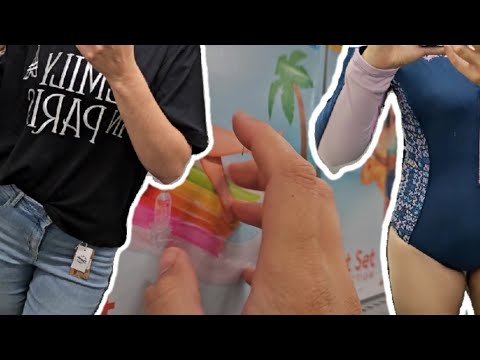 ASMR public tapping & scratching in fitting room - lofi (THE SHOPS ARE SO NOISY!)