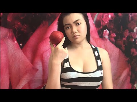 ASMR - eating a red, juicy apple