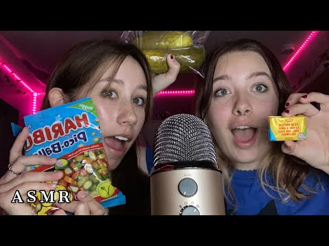 ASMR | my sister tries asmr! (eating international foods!)