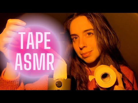 ASMR | Soft Tape Tingels | Sticky Tape On Mic | Crackling Sounds | Fall Asleep Fast