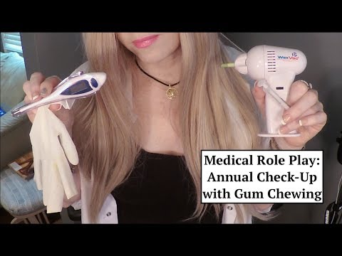 ASMR Physical Exam By Doctor with Gum Chewing. Personal Attention