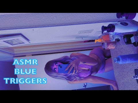 BLUE TRIGGERS ASMR 🩵 Wet Sponge, Tapping, Scissors, Body Rolling