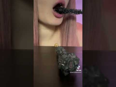 Black Crystal Lollipop eating sounds 🍭 #candyasmr #eatingsounds #asmr