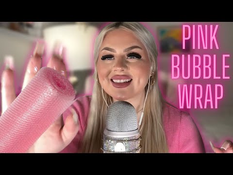 ASMR Pink bubble wrap beautiful luxurious crinkle sounds