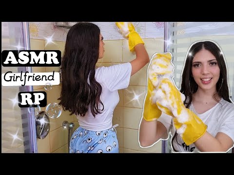 POV ASMR | Your Loving Girlfriend is Cleaning The Bathroom with Gloves //Tingly & Relaxing Sleep