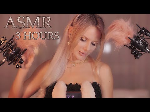 ASMR 💜 3 HOURS Fluffy Scalp Massage and Soft Whispering Ear - to - Ear, Sleep Sounds 😴✨