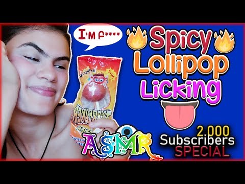 [ASMR] SPICY LOLLIPOP ~ LICKING & SUCKING ~ WET MOUTH SOUNDS