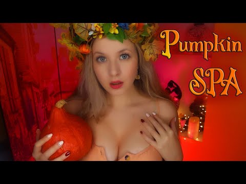 ASMR Pumpkin SPA 🎃 Face cleansing and massage 👻 Halloween