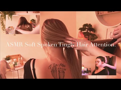 ASMR The Most Tingly Hair Play, Brushing & Combing on a Subscriber Ever! With Neck & Scalp Massage.